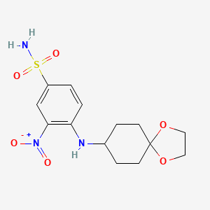molecular formula C14H19N3O6S B8585751 4-(1,4-Dioxaspiro[4.5]decan-8-ylamino)-3-nitrobenzenesulfonamide 