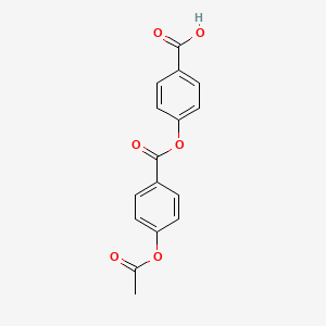 molecular formula C16H12O6 B8585753 4-{[4-(Acetyloxy)benzoyl]oxy}benzoic acid CAS No. 114943-43-0