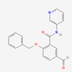 5-Formyl-2-[(phenylmethyl)oxy]-N-3-pyridinylbenzamide