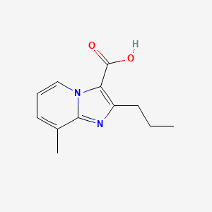 molecular formula C12H14N2O2 B8585783 2-n-Propyl-3-carboxy-8-methyl-imidazo[1,2-a]pyridine 