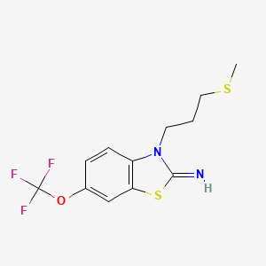 molecular formula C12H13F3N2OS2 B8585813 2(3H)-Benzothiazolimine, 3-[3-(methylthio)propyl]-6-(trifluoromethoxy)- CAS No. 139122-56-8