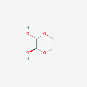 molecular formula C4H8O4 B8585832 1,4-Dioxane-2,3-diol, trans- CAS No. 67907-42-0