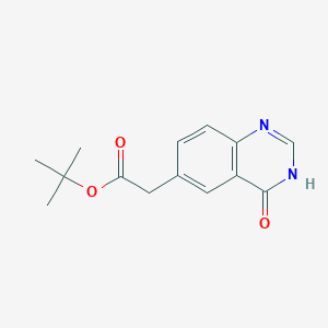 molecular formula C14H16N2O3 B8585877 Tert-butyl 2-(4-oxo-3,4-dihydroquinazolin-6-yl)acetate 