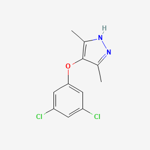 molecular formula C11H10Cl2N2O B8585885 4-(3,5-dichlorophenoxy)-3,5-dimethyl-1H-pyrazole CAS No. 473920-12-6