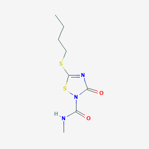 molecular formula C8H13N3O2S2 B8585909 5-(Butylsulfanyl)-N-methyl-3-oxo-1,2,4-thiadiazole-2(3H)-carboxamide CAS No. 61516-06-1