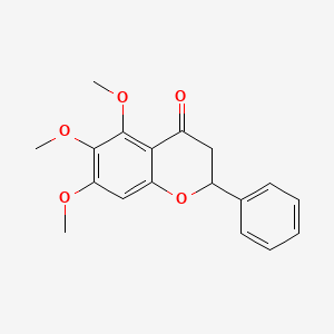 molecular formula C18H18O5 B8585947 5,6,7-Trimethoxy-2-phenyl-2,3-dihydro-4H-1-benzopyran-4-one CAS No. 66074-94-0