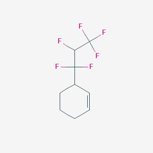 molecular formula C9H10F6 B8585970 3-(1,1,2,3,3,3-Hexafluoropropyl)cyclohex-1-ene CAS No. 57915-75-0