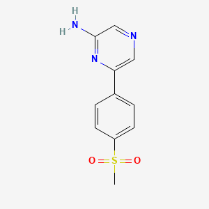 molecular formula C11H11N3O2S B8586038 6-(4-Methanesulfonyl-phenyl)pyrazin-2-ylamine 