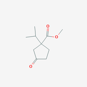 molecular formula C10H16O3 B8586047 Methyl 1-isopropyl-3-oxocyclopentanecarboxylate 