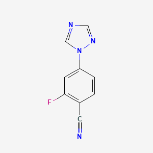 molecular formula C9H5FN4 B8586053 2-fluoro-4-(1H-1,2,4-triazol-1-yl)benzonitrile 