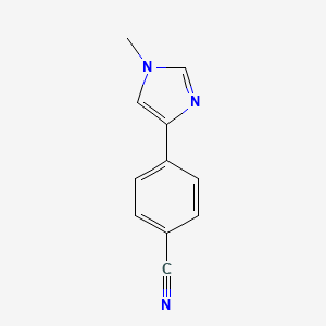 molecular formula C11H9N3 B8586056 4-(1-methyl-1H-imidazol-4-yl)benzonitrile 