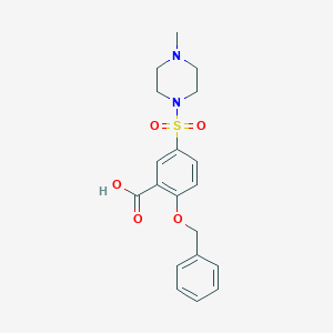 molecular formula C19H22N2O5S B8586065 5-[(4-Methyl-1-piperazinyl)sulfonyl]-2-[(phenylmethyl)oxy]benzoic acid 