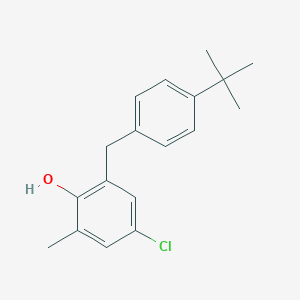 molecular formula C18H21ClO B8586082 2-[(4-tert-Butylphenyl)methyl]-4-chloro-6-methylphenol CAS No. 85911-58-6