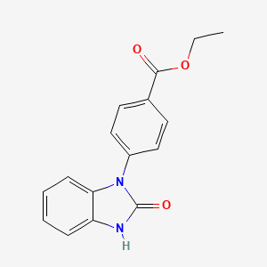 molecular formula C16H14N2O3 B8586088 1-[4-(Ethoxycarbonyl)phenyl]-1H-benzoimidazole-2(3H)-one 