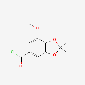 molecular formula C11H11ClO4 B8586124 7-Methoxy-2,2-dimethyl-2H-1,3-benzodioxole-5-carbonyl chloride CAS No. 882036-83-1