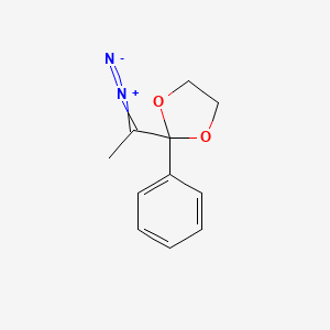 molecular formula C11H12N2O2 B8586162 2-(1-Diazoethyl)-2-phenyl-1,3-dioxolane CAS No. 57331-87-0