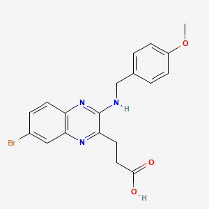 3-[7-bromo-3-[(4-methoxyphenyl)methylamino]quinoxalin-2-yl]propanoic acid