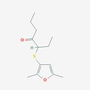 molecular formula C13H20O2S B8586284 3-[(2,5-Dimethylfuran-3-yl)sulfanyl]heptan-4-one CAS No. 61295-45-2
