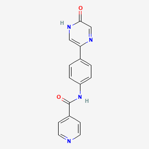 molecular formula C16H12N4O2 B8586375 N-[4-(5-Oxo-4,5-dihydropyrazin-2-yl)phenyl]pyridine-4-carboxamide CAS No. 89541-68-4