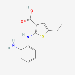 molecular formula C13H14N2O2S B8586447 2-(2-Aminoanilino)-5-ethylthiophene-3-carboxylic acid CAS No. 61325-20-0