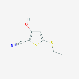 molecular formula C7H7NOS2 B8586490 5-(Ethylsulfanyl)-3-hydroxythiophene-2-carbonitrile CAS No. 61125-01-7