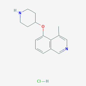 molecular formula C15H19ClN2O B8586545 4-[(4-Methyl-5-isoquinolyl)oxy]piperidine hydrochloride CAS No. 651308-26-8