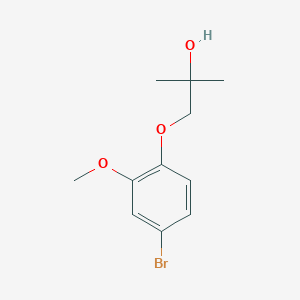 molecular formula C11H15BrO3 B8586697 1-(4-Bromo-2-methoxyphenoxy)-2-methylpropan-2-ol 