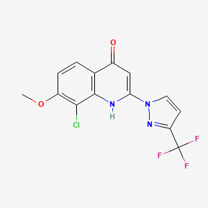 8-chloro-4-hydroxy-7-methoxy-2-(3-trifluoromethyl-1H-pyrazol-1-yl)-quinoline