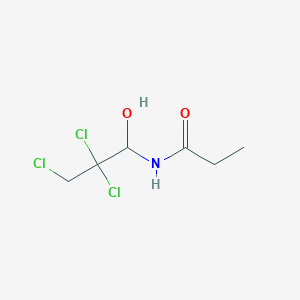 molecular formula C6H10Cl3NO2 B8586709 N-(2,2,3-Trichloro-1-hydroxypropyl)propanamide CAS No. 52782-34-0