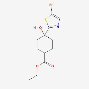 molecular formula C12H16BrNO3S B8586718 Ethyl 4-(5-bromothiazol-2-YL)-4-hydroxycyclohexanecarboxylate 