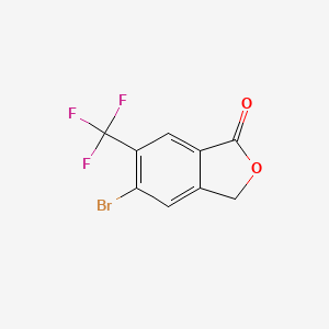 molecular formula C9H4BrF3O2 B8586735 1(3H)-Isobenzofuranone, 5-bromo-6-(trifluoromethyl)- 