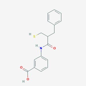 molecular formula C17H17NO3S B8586872 Benzoic acid, 3-[[2-(mercaptomethyl)-1-oxo-3-phenylpropyl]amino]- CAS No. 123984-67-8
