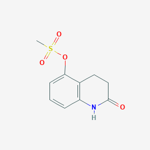 molecular formula C10H11NO4S B8586881 2-Oxo-1,2,3,4-tetrahydroquinolin-5-yl methanesulfonate CAS No. 72995-13-2