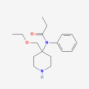 molecular formula C17H26N2O2 B8586898 Propanamide, N-[4-(ethoxymethyl)-4-piperidinyl]-N-phenyl- CAS No. 61086-20-2