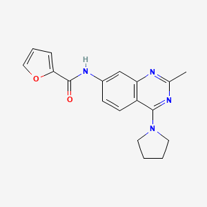 molecular formula C18H18N4O2 B8586915 2-Furancarboxamide, N-[2-methyl-4-(1-pyrrolidinyl)-7-quinazolinyl]- CAS No. 646450-87-5