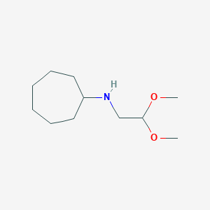 molecular formula C11H23NO2 B8586938 N-(2,2-dimethoxyethyl)cycloheptanamine 