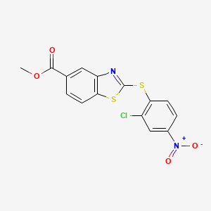 2-(2-Chloro-4-nitro-phenylsulfanyl)-benzothiazole-5-carboxylic acid methyl ester