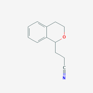 molecular formula C12H13NO B8586975 1-(2-Cyanoethyl)isochroman 