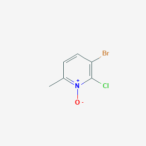 molecular formula C6H5BrClNO B8587002 3-bromo-2-chloro-6-methylpyridine N-oxide 
