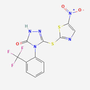 3-Hydroxy-5-[(5-nitrothiazol-2-yl)mercapto]-4-[2-(trifluoromethyl)phenyl]-1,2,4-triazole