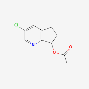 molecular formula C10H10ClNO2 B8587068 3-Chloro-6,7-dihydro-5H-cyclopenta[b]pyridin-7-yl Acetate 