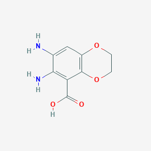 molecular formula C9H10N2O4 B8587078 6,7-Diamino-2,3-dihydro-1,4-benzodioxine-5-carboxylic acid CAS No. 741201-25-2