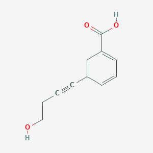 molecular formula C11H10O3 B8587140 3-(4-Hydroxybut-1-ynyl)benzoic acid 