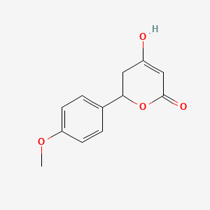 molecular formula C12H12O4 B8587152 5,6-Dihydro-4-hydroxy-6-(4-methoxyphenyl)-2H-pyran-2-one CAS No. 169601-33-6