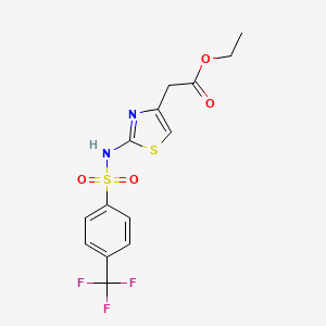 Ethyl [2-({[4-(trifluoromethyl)phenyl]sulfonyl}amino)-1,3-thiazol-4-yl]acetate