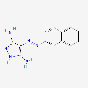 molecular formula C13H12N6 B8587189 3,5-Diamino-4-[(Naphthalen-2-Yl)Hydrazono]Pyrazole 
