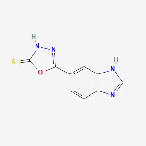 molecular formula C9H6N4OS B8587216 5-(1H-Benzo[d]imidazol-6-yl)-1,3,4-oxadiazole-2(3H)-thione 