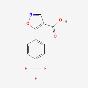 molecular formula C11H6F3NO3 B8587263 4-Isoxazolecarboxylic acid, 5-[4-(trifluoromethyl)phenyl]- 