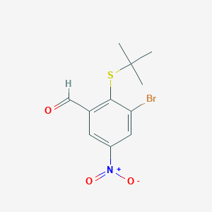 molecular formula C11H12BrNO3S B8587344 3-Bromo-2-tert-butylsulfanyl-5-nitro-benzaldehyde CAS No. 1326714-52-6
