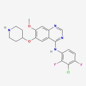 4-(3-Chloro-2,4-difluoroanilino)-7-methoxy-6-[(piperidin-4-yl)oxy]quinazoline